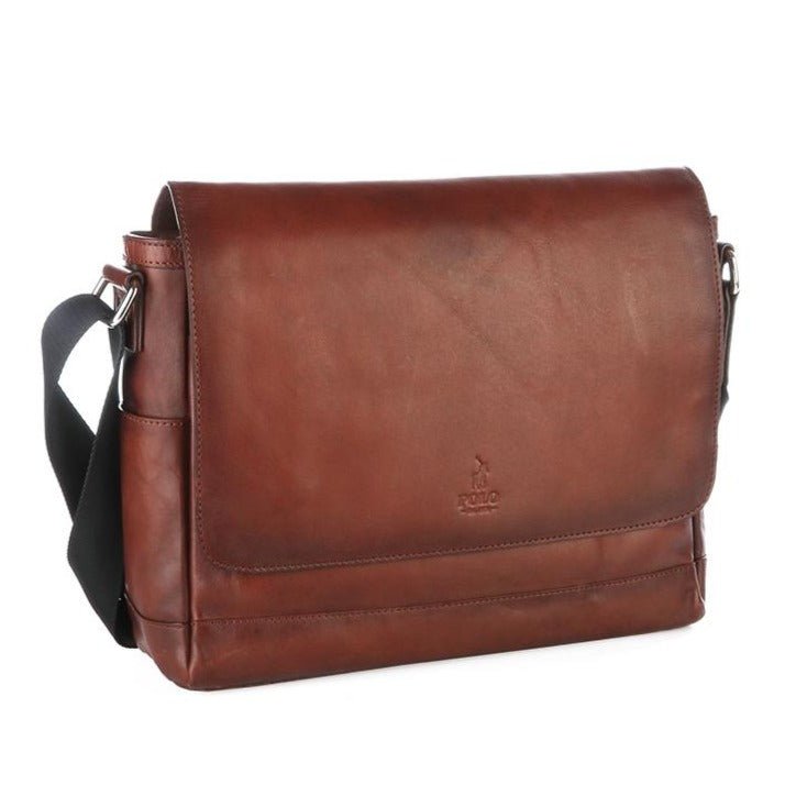 Polo Hudson Leather Messenger Bag | Brown - KaryKase