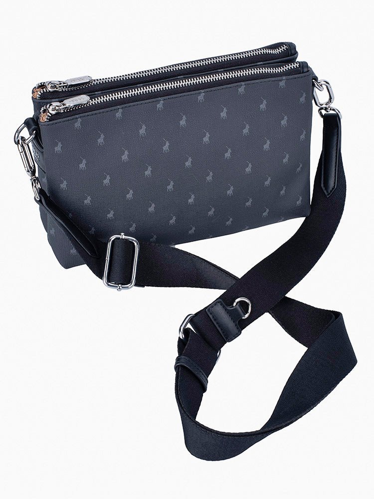 Polo Signature Lifestyle Double Compartment Sling | Black - KaryKase