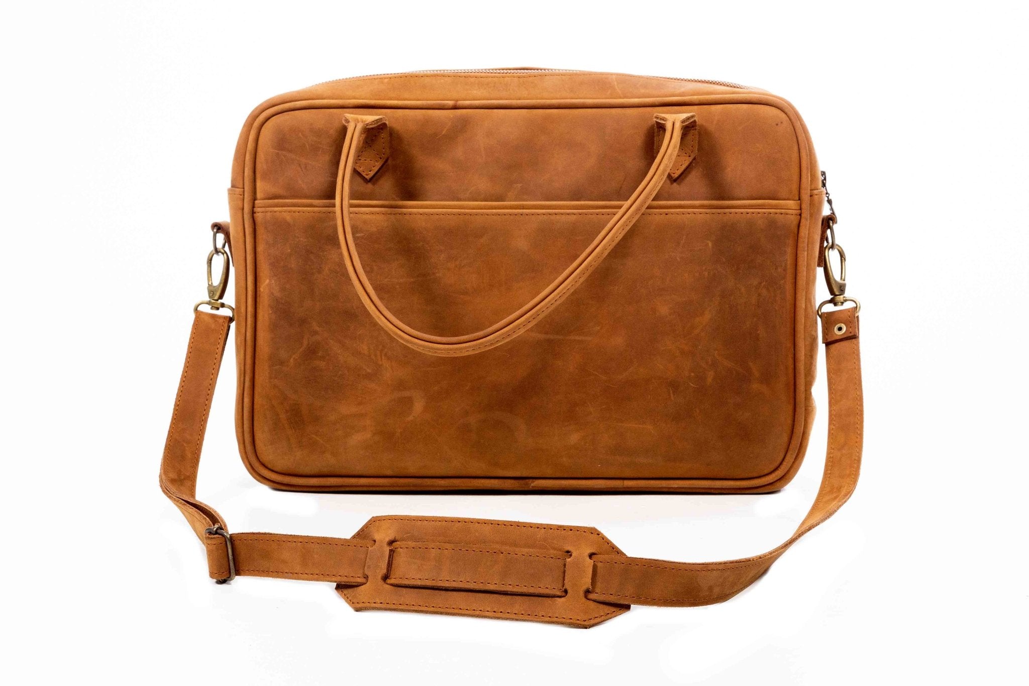 Tan Leather Goods - Bailey Laptop Bag | Toffee - KaryKase