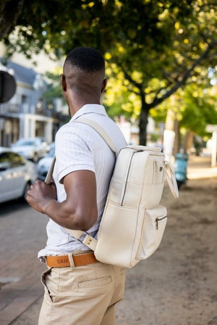 Tan Leather Goods - Charlie Backpack | Cream - KaryKase