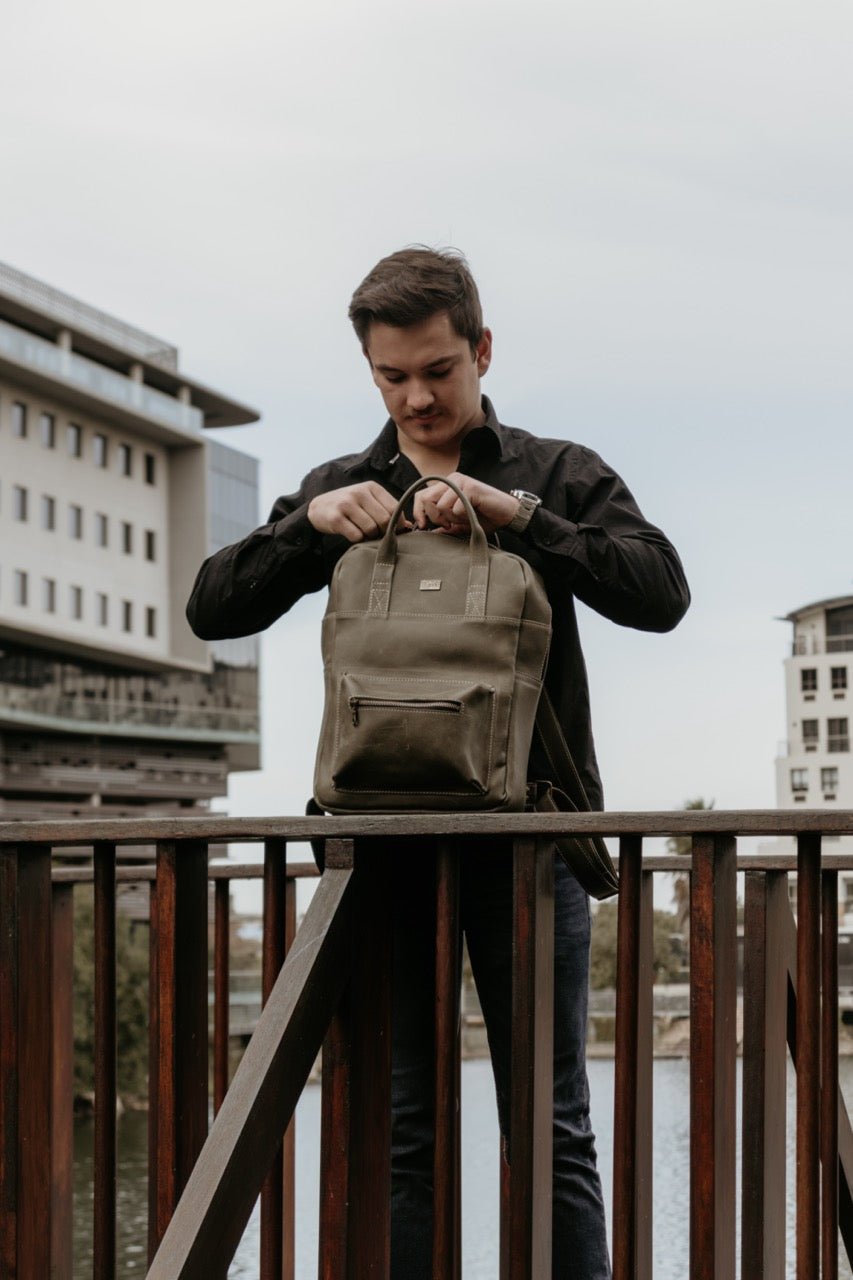 Tan Leather Goods - Charlie Backpack | Olive - KaryKase