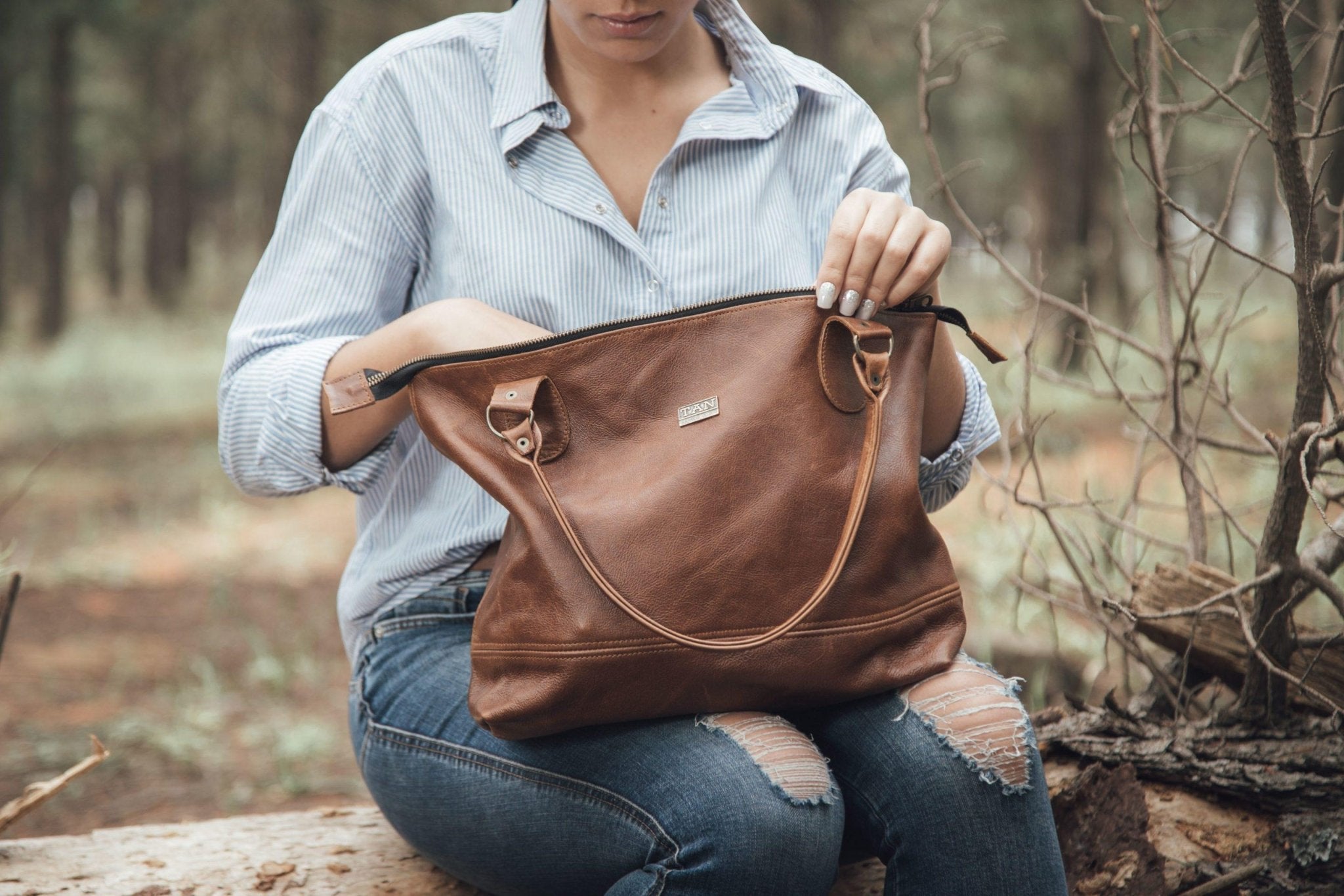 Tan Leather Goods - Daisy Leather Handbag | Toffee - KaryKase