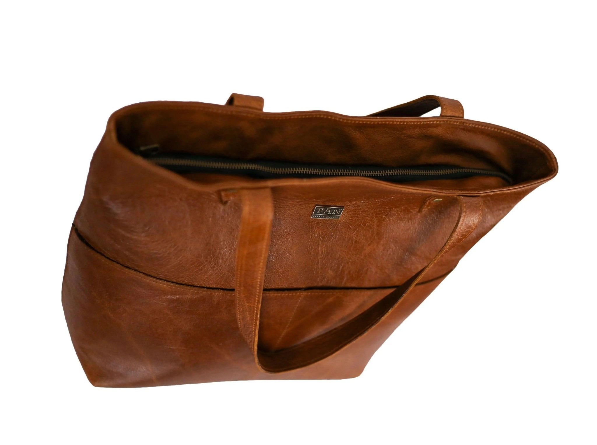 Tan Leather Goods - Emma Leather Handbag | Pecan - KaryKase