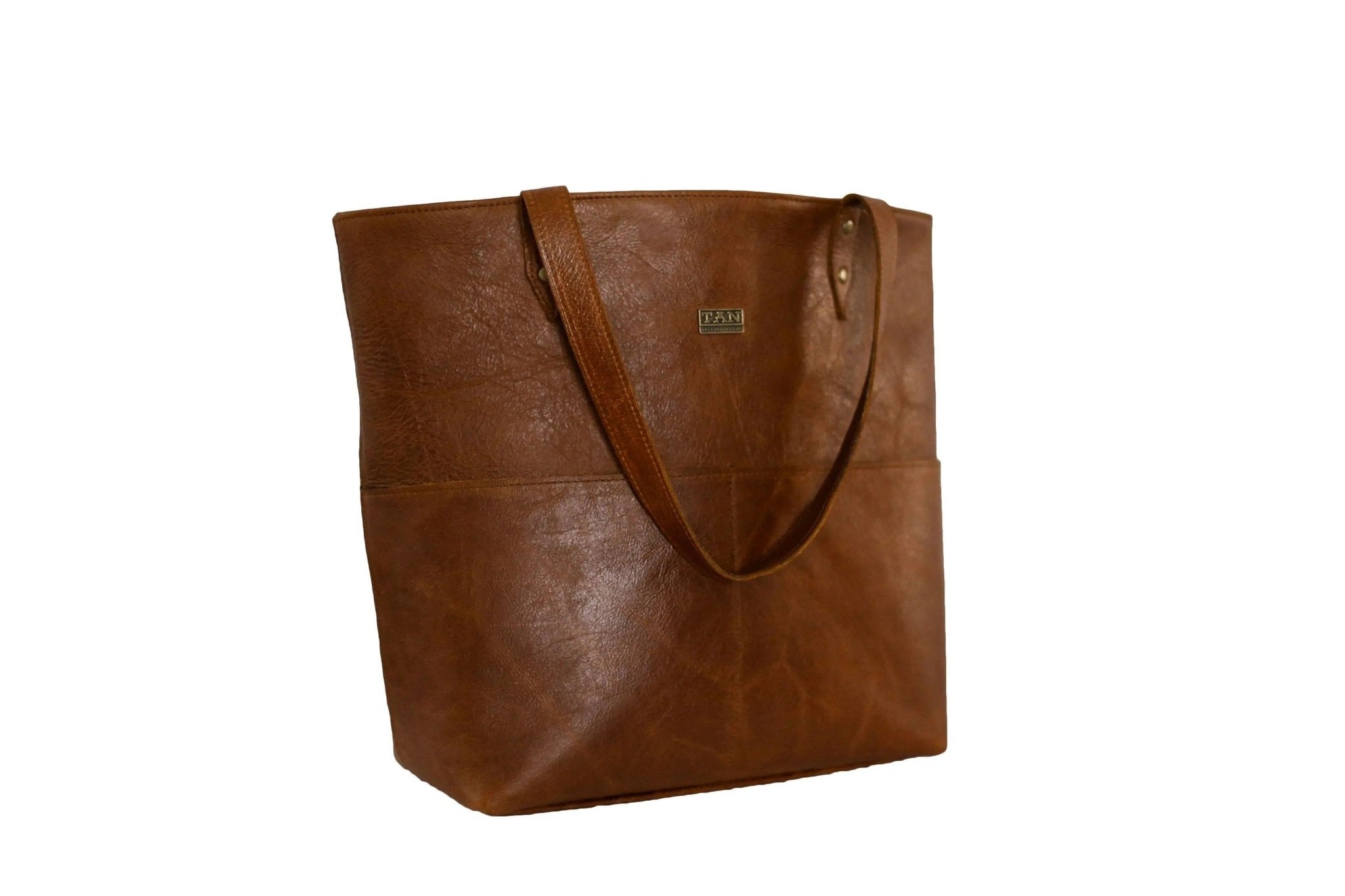 Tan Leather Goods - Emma Leather Handbag | Pecan - KaryKase