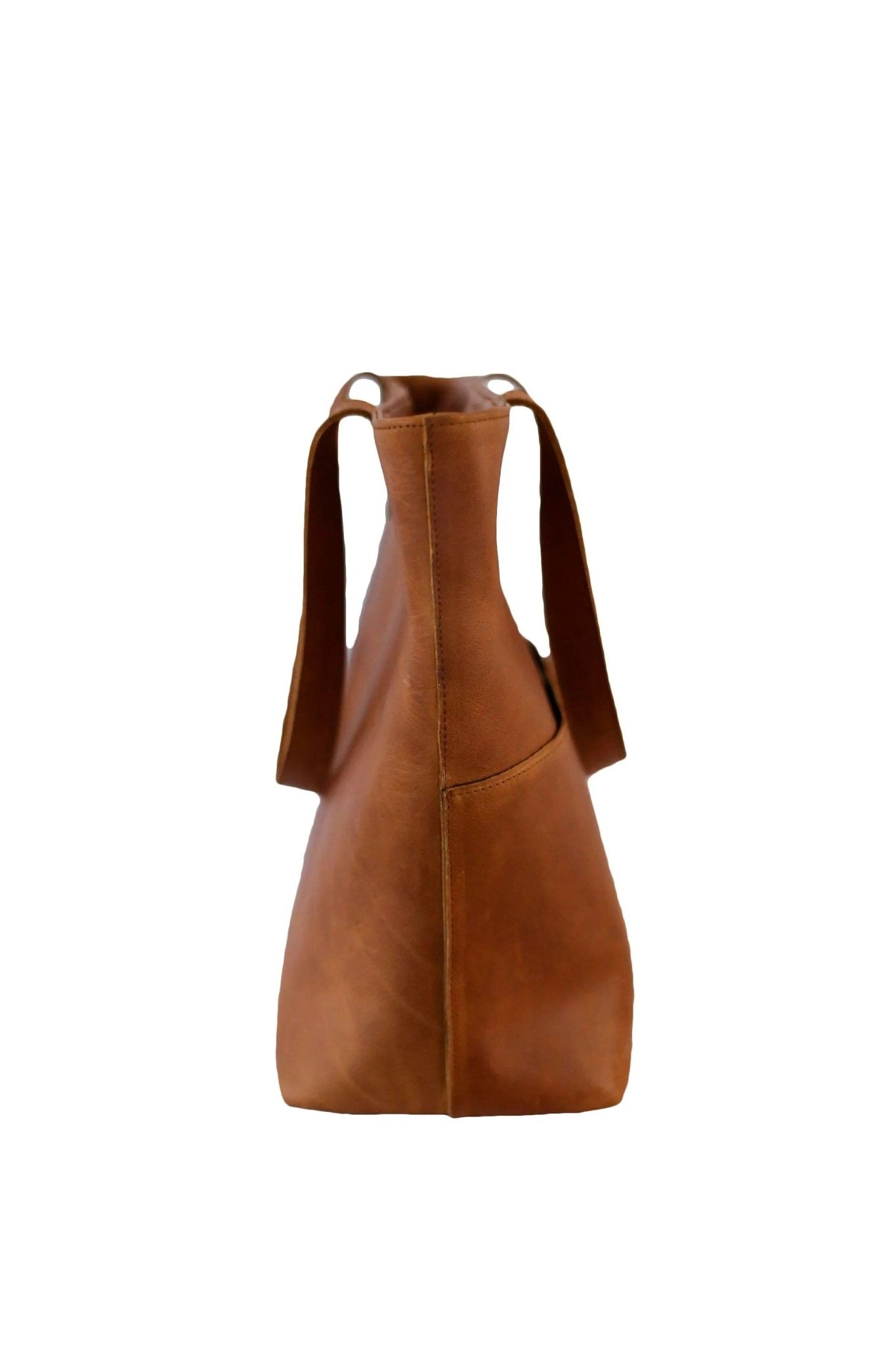 Tan Leather Goods - Emma Leather Handbag | Pecan - KaryKase