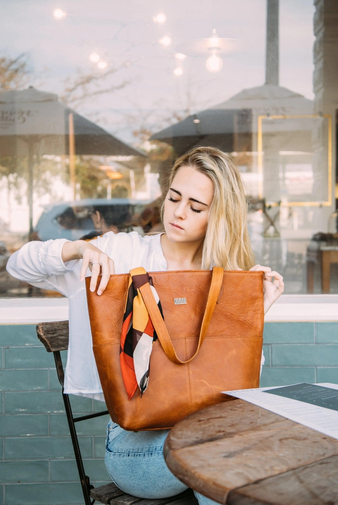 Tan Leather Goods - Emma Leather Handbag | Toffee - KaryKase