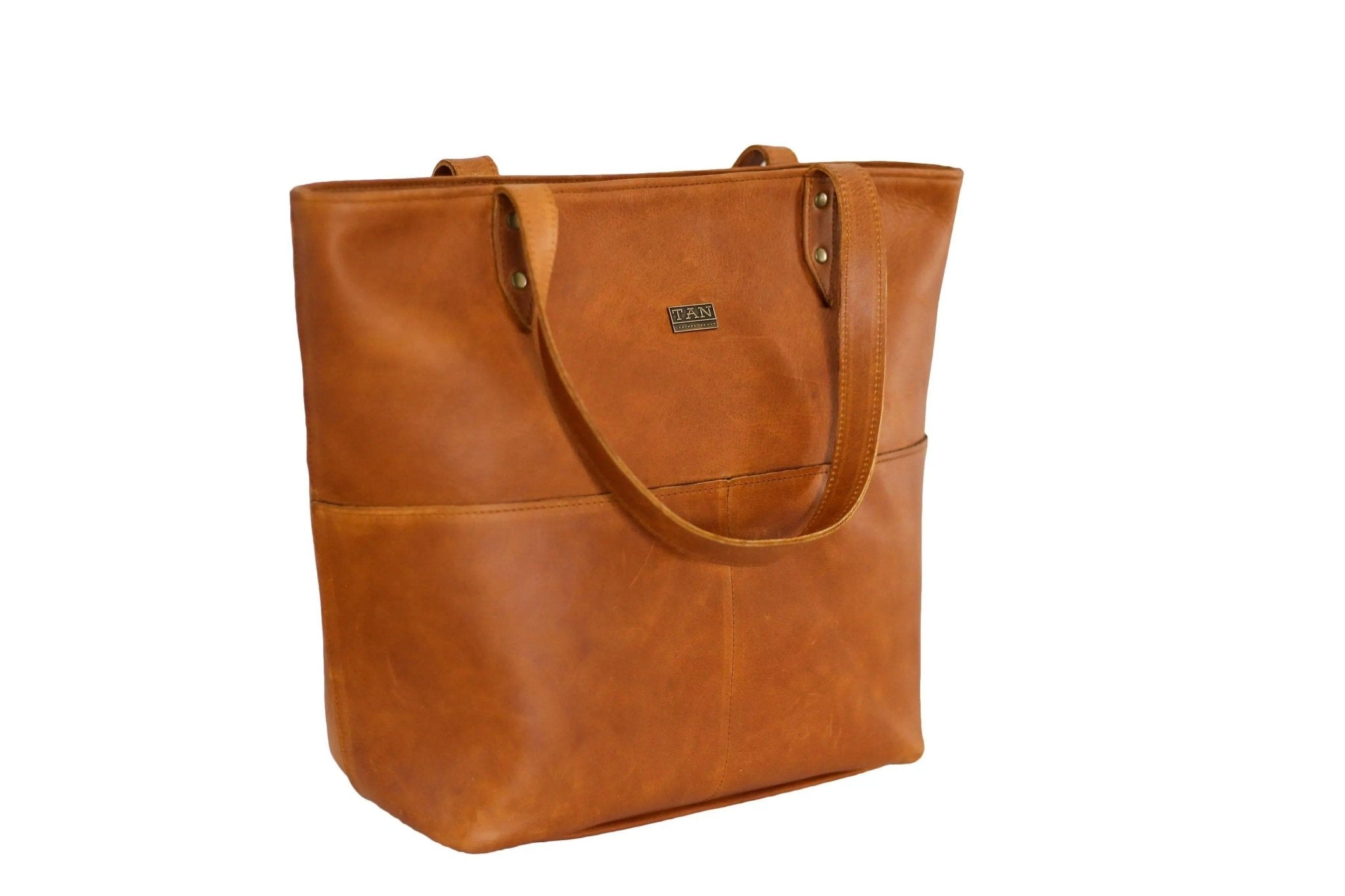 Tan Leather Goods - Emma Leather Handbag | Toffee - KaryKase