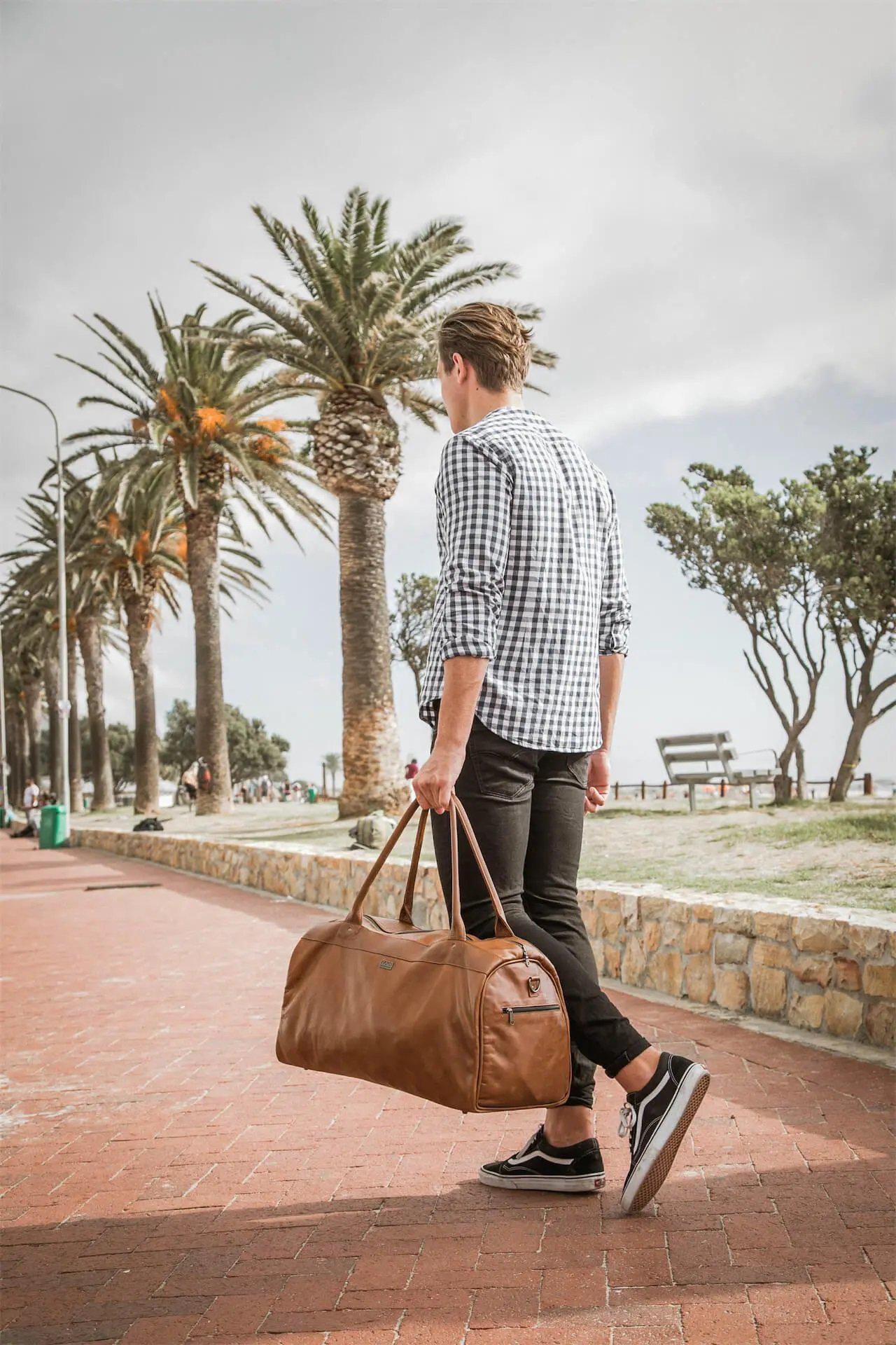 Tan Leather Goods - Jackson Leather Duffel Bag | Pecan - KaryKase