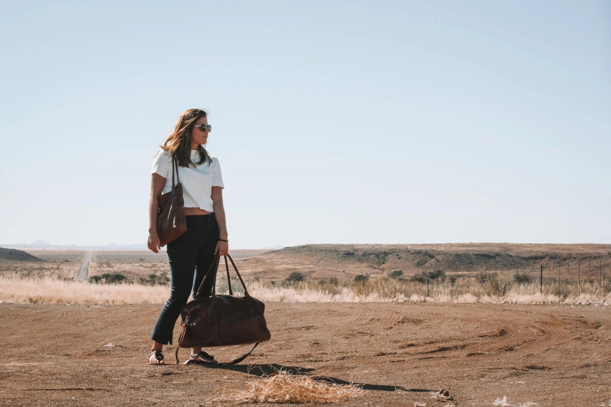 Tan Leather Goods - Jackson Leather Duffel Bag | Pecan - KaryKase