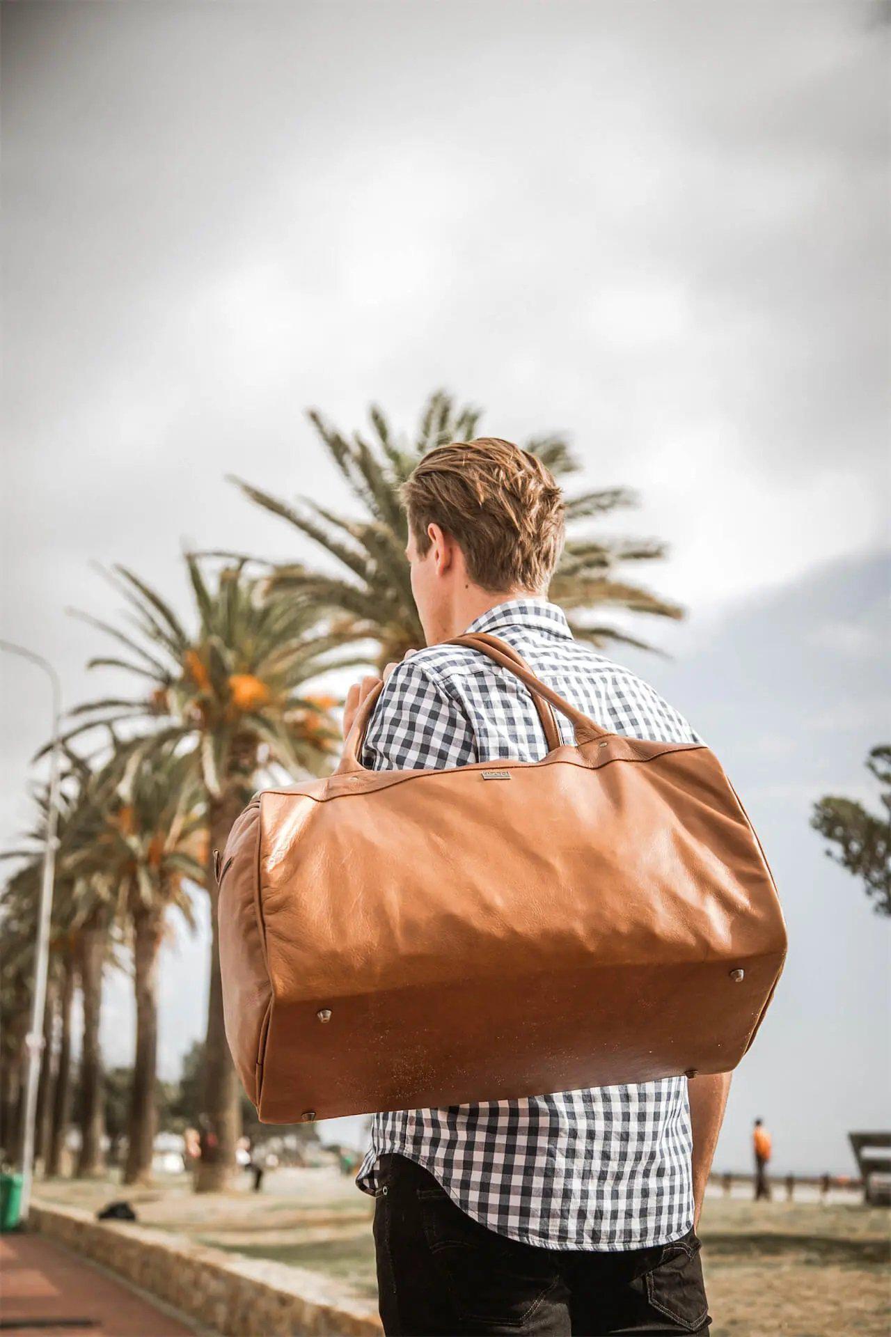 Tan Leather Goods - Jackson Leather Duffel Bag | Pecan - KaryKase