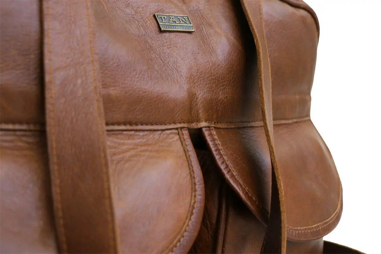 Tan Leather Goods - Joanie Leather Nappy Bag | Pecan - KaryKase