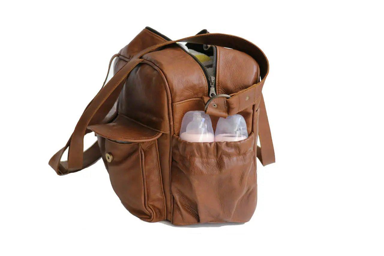 Tan Leather Goods - Joanie Leather Nappy Bag | Pecan - KaryKase