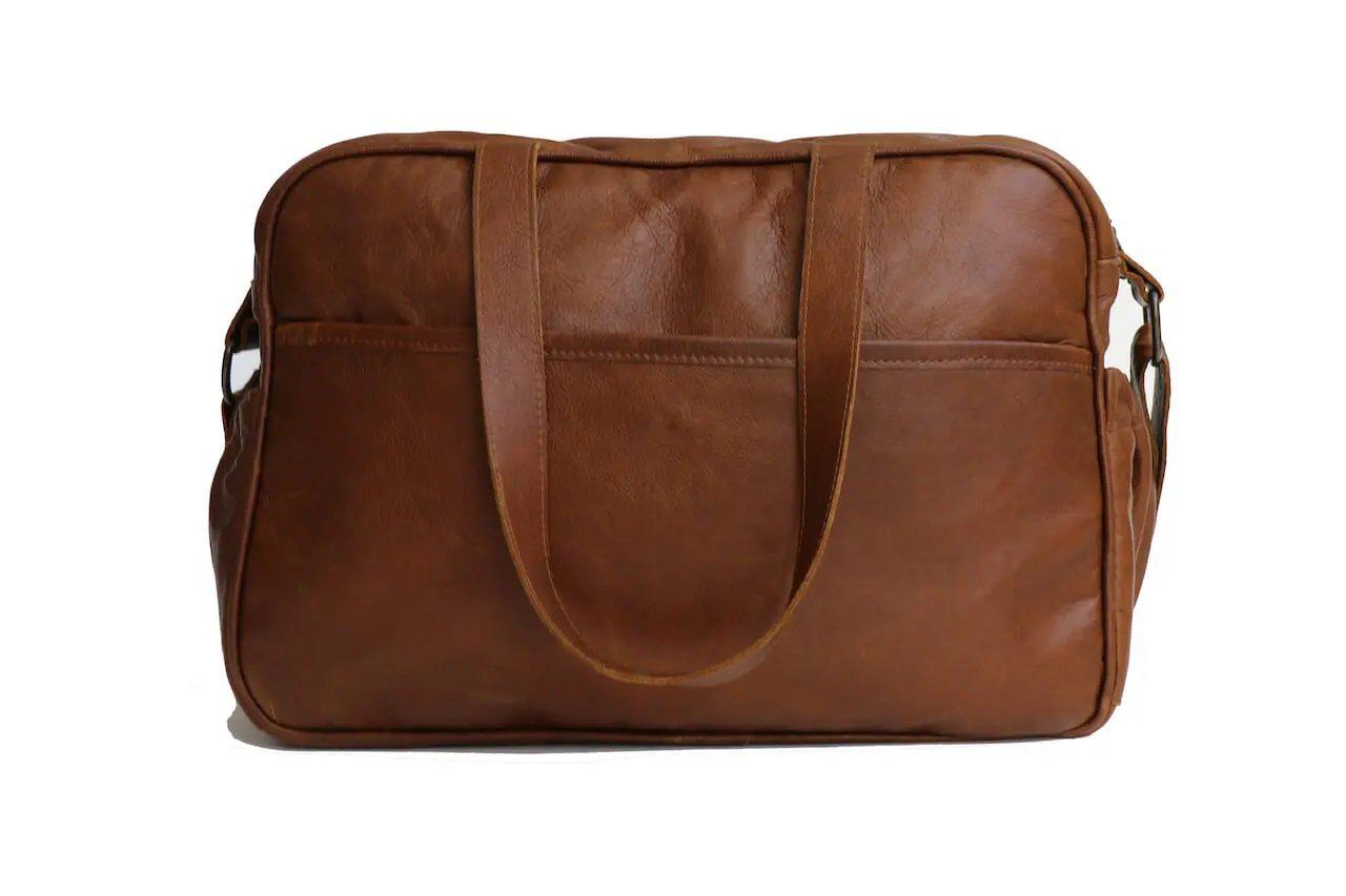 Tan Leather Goods - Joanie Leather Nappy Bag | Pecan - KaryKase