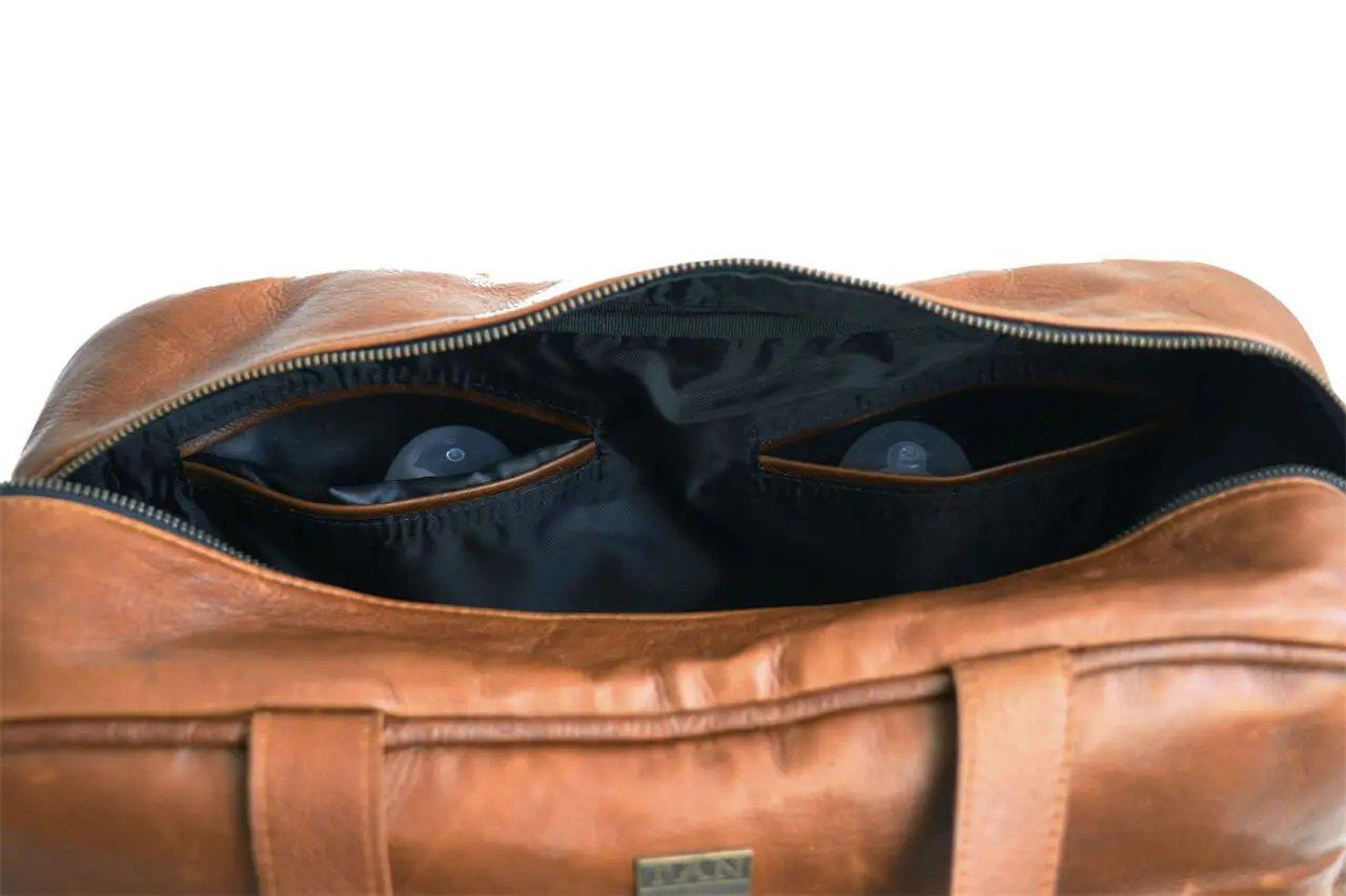 Tan Leather Goods - Joanie Leather Nappy Bag | Pecan - KaryKase