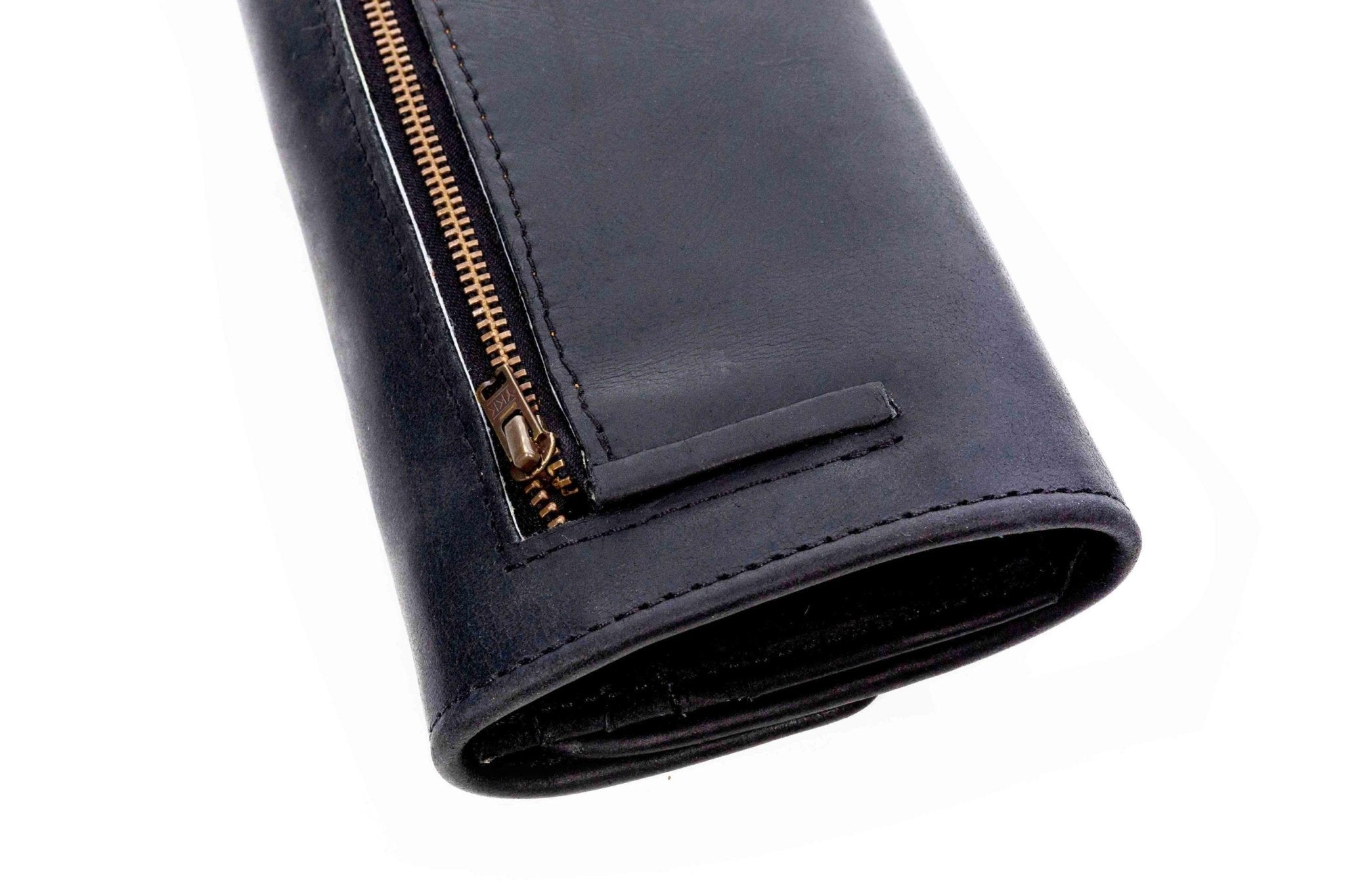 Tan Leather Goods - Lauren Leather Ladies Wallet | Black - KaryKase