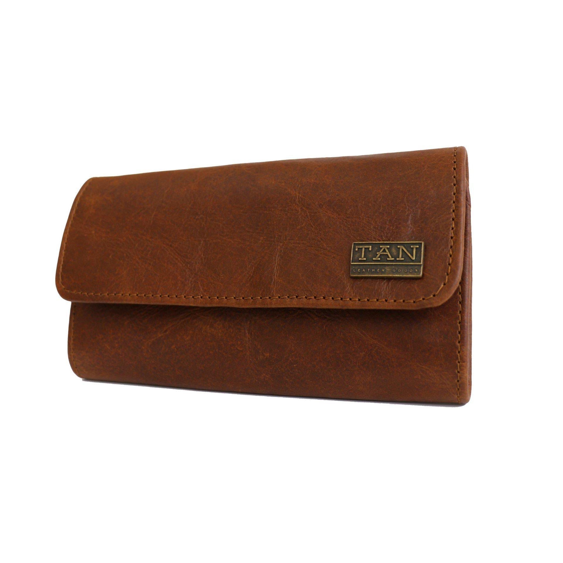 Tan Leather Goods - Lauren Leather Ladies Wallet | Pecan - KaryKase