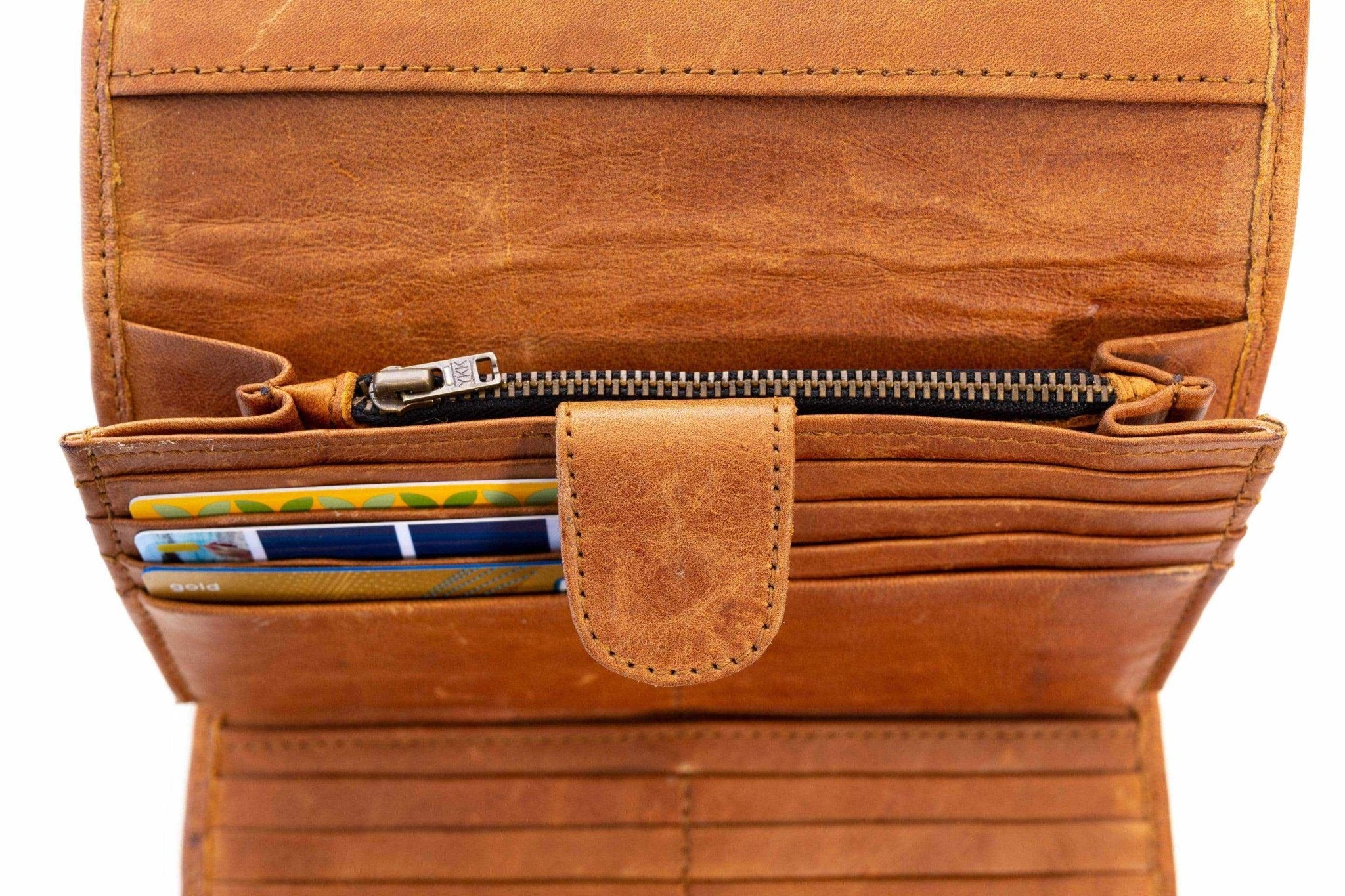 Tan Leather Goods - Lauren Leather Ladies Wallet | Toffee - KaryKase