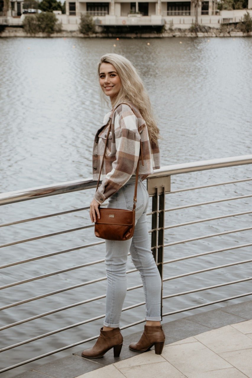 Tan Leather Goods - Mila Sling Bag | Pecan - KaryKase