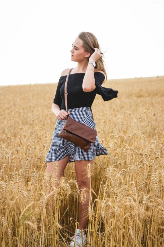 Tan Leather Goods - Nina Leather Sling Bag | Pecan - KaryKase