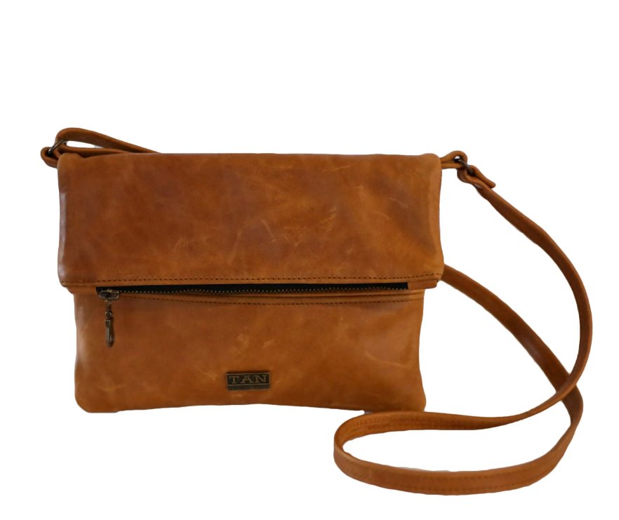 Tan Leather Goods - Nina Leather Sling Bag | Toffee - KaryKase