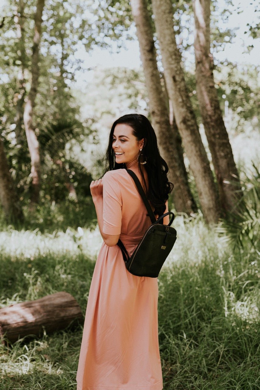 Tan Leather Goods - Olivia Leather Backpack | Black - KaryKase