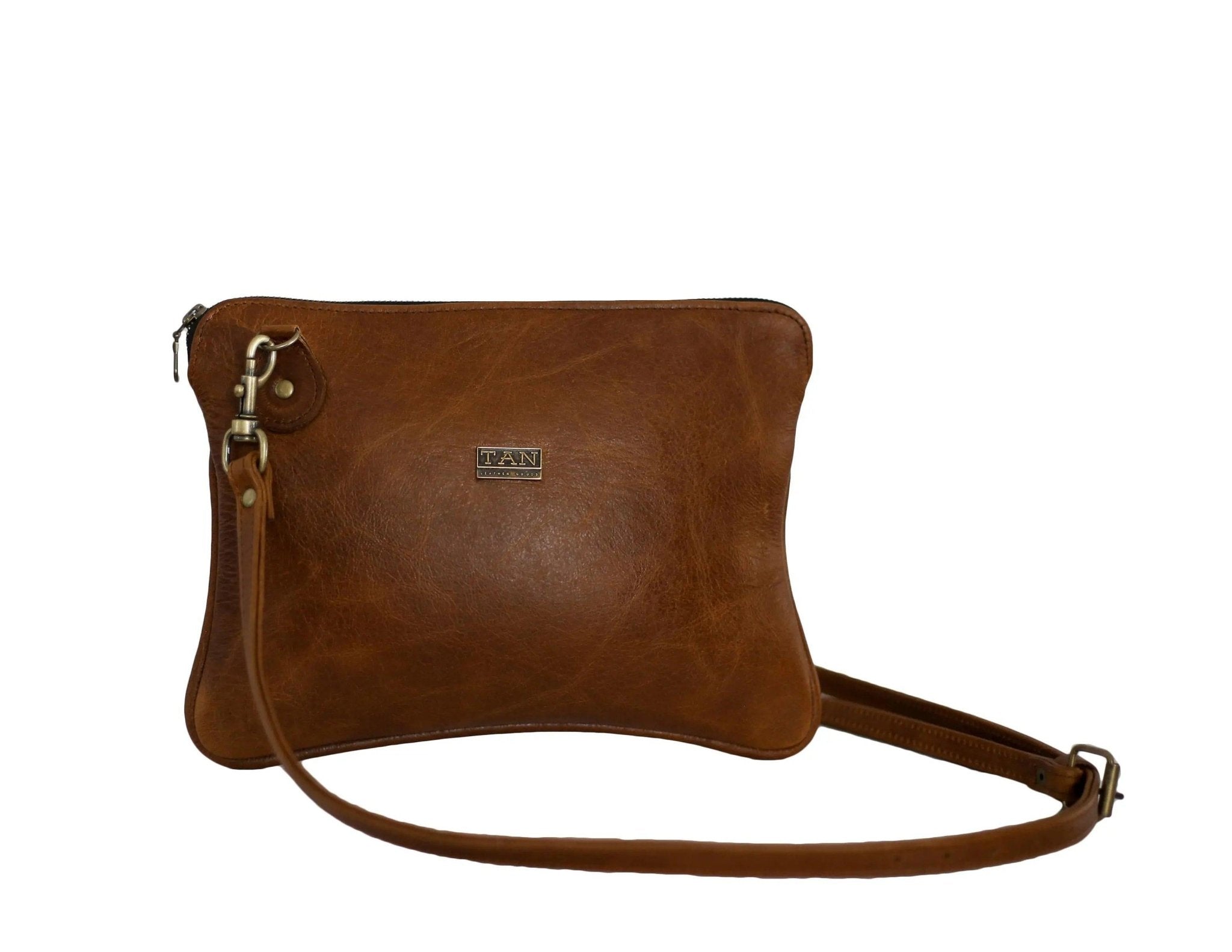 Tan Leather Goods - Taylor Leather Sling Bag | Pecan - KaryKase