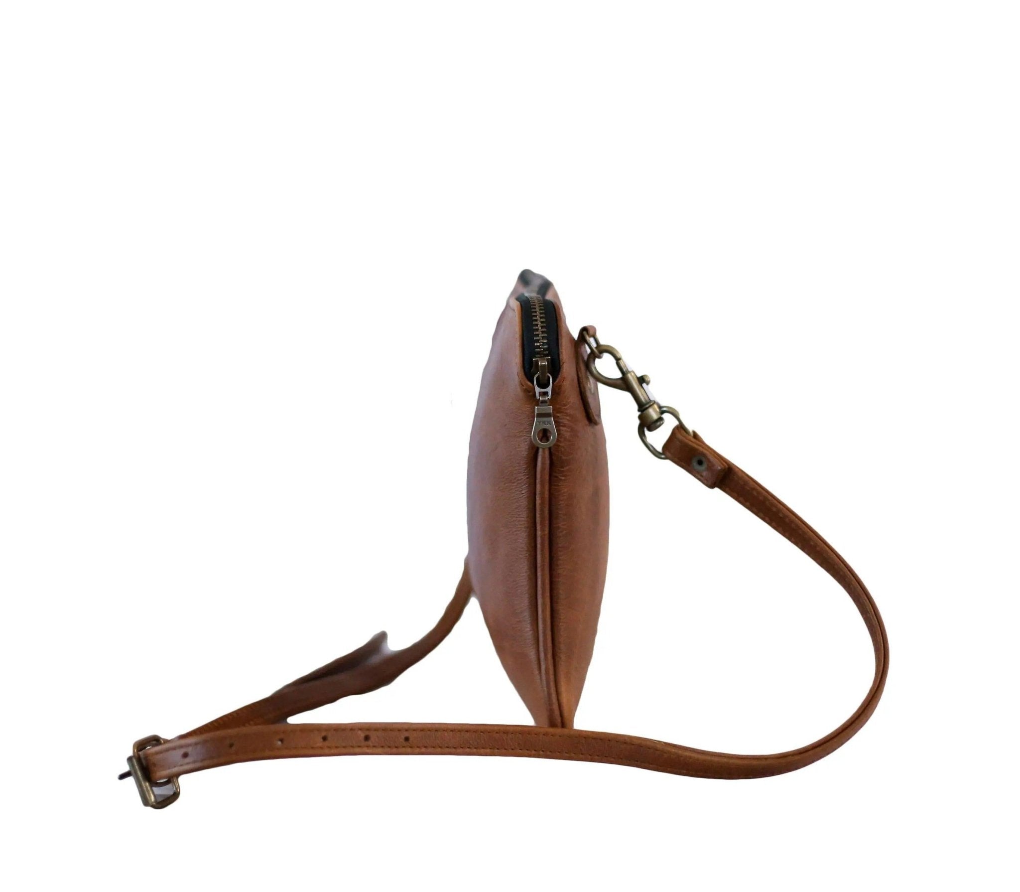 Tan Leather Goods - Taylor Leather Sling Bag | Pecan - KaryKase