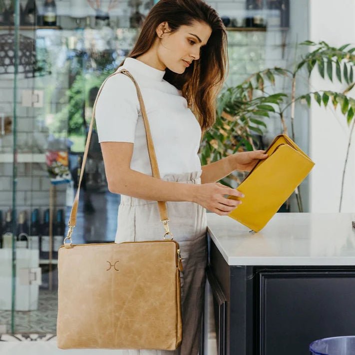 Thandana 15" Leather Laptop Sling Bag - KaryKase