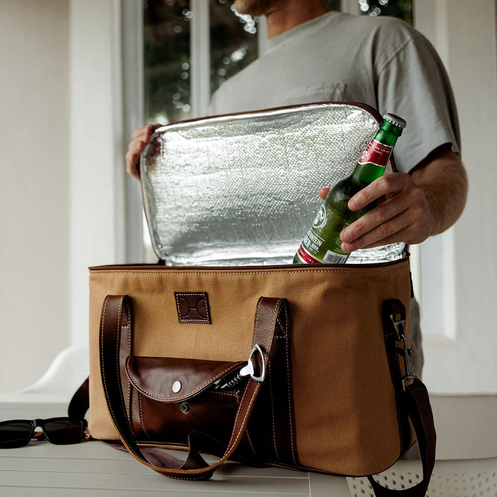 Thandana Canvas & Leather Caddy Cooler Bag - KaryKase