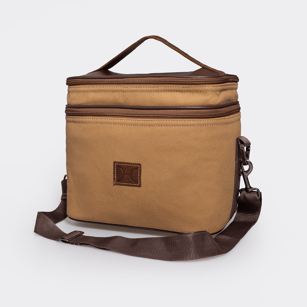 Thandana Canvas & Leather Double Decker Cooler Bag - KaryKase