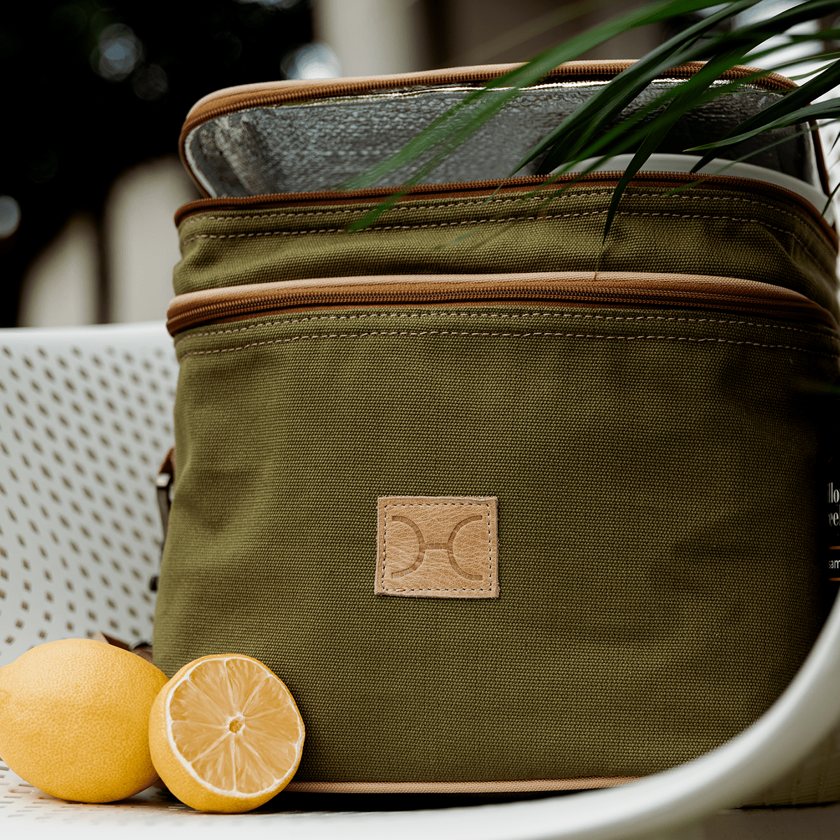 Thandana Canvas & Leather Double Decker Cooler Bag - KaryKase