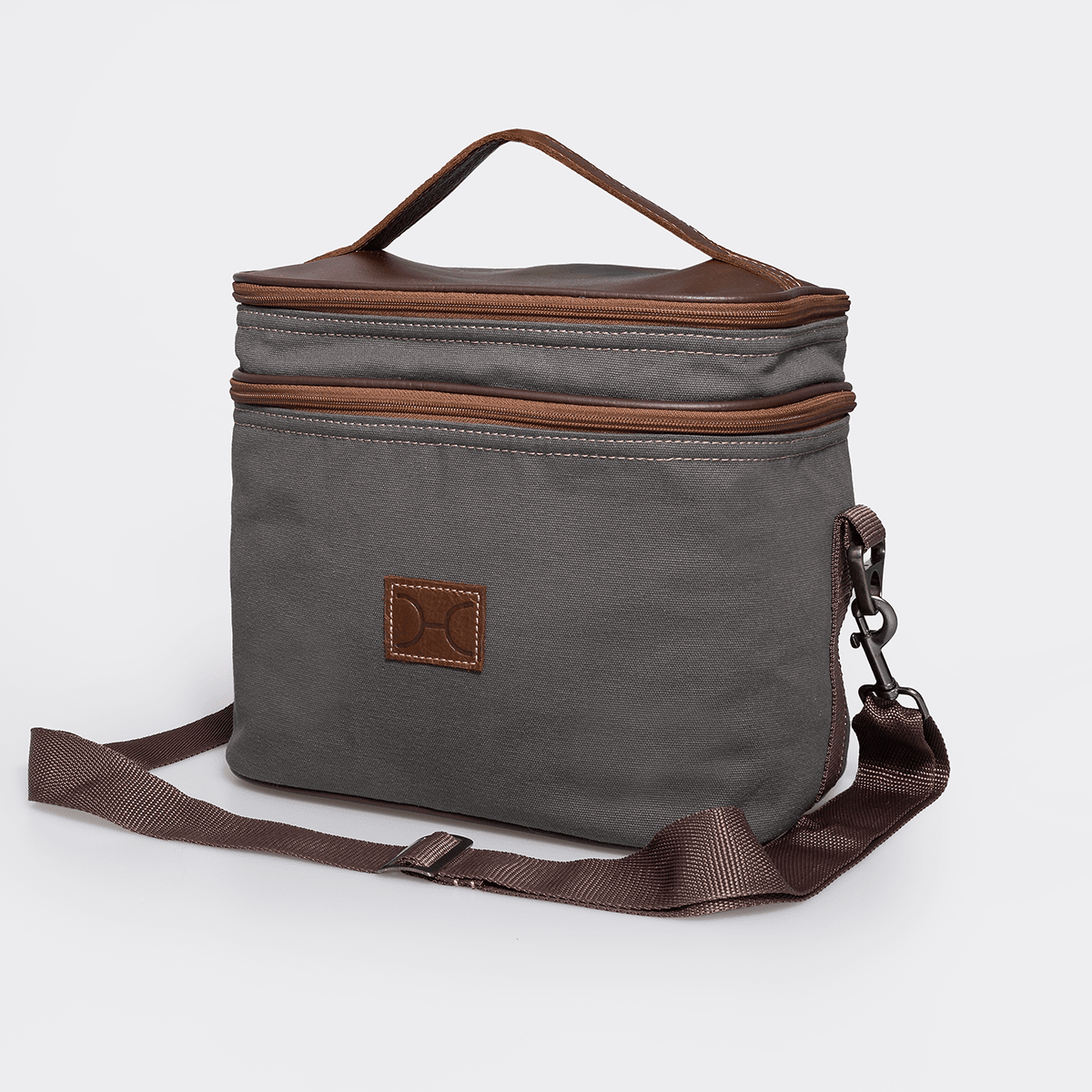Thandana Canvas & Leather Double Decker Cooler Bag - KaryKase