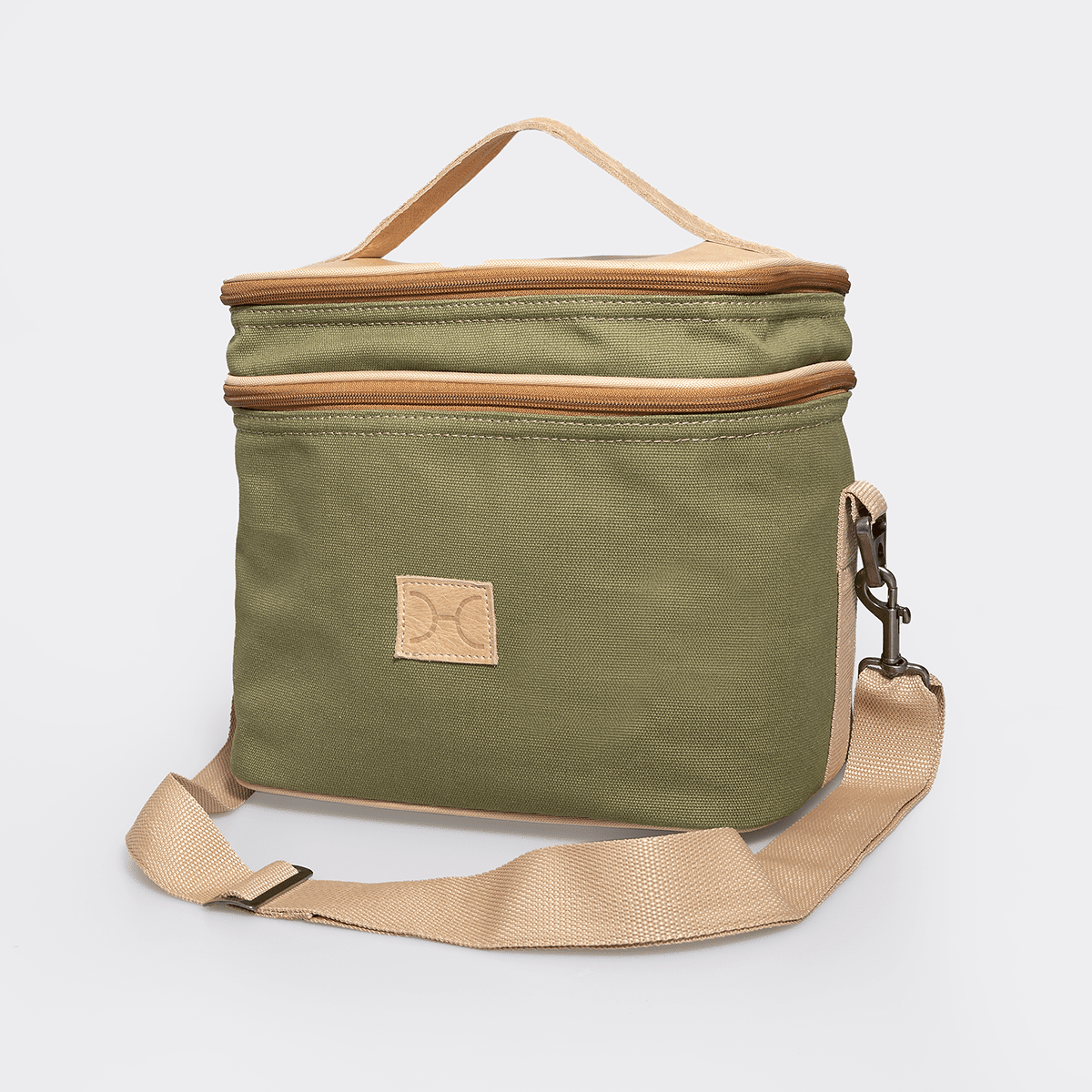 Thandana Canvas & Leather Double Decker Cooler Bag - KaryKase