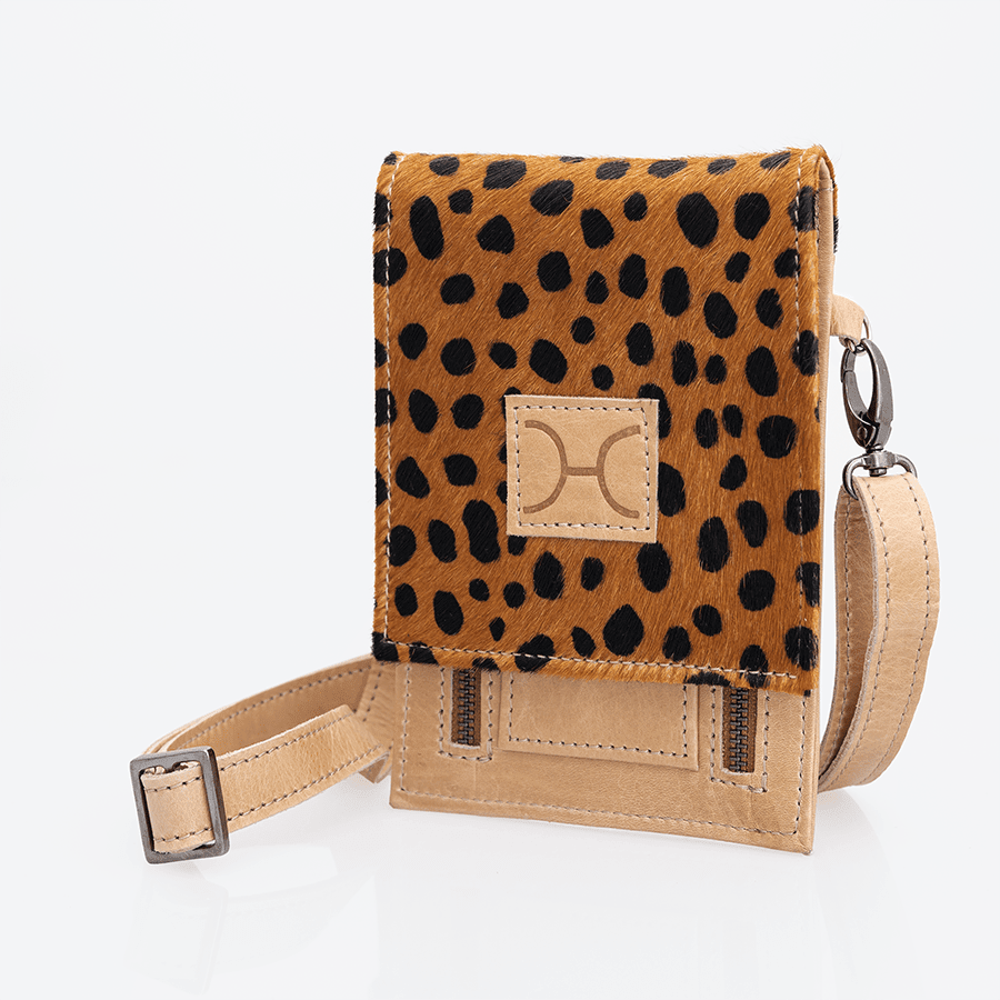 Thandana Faux Fur Print Leather Urban Cellphone Sling - KaryKase