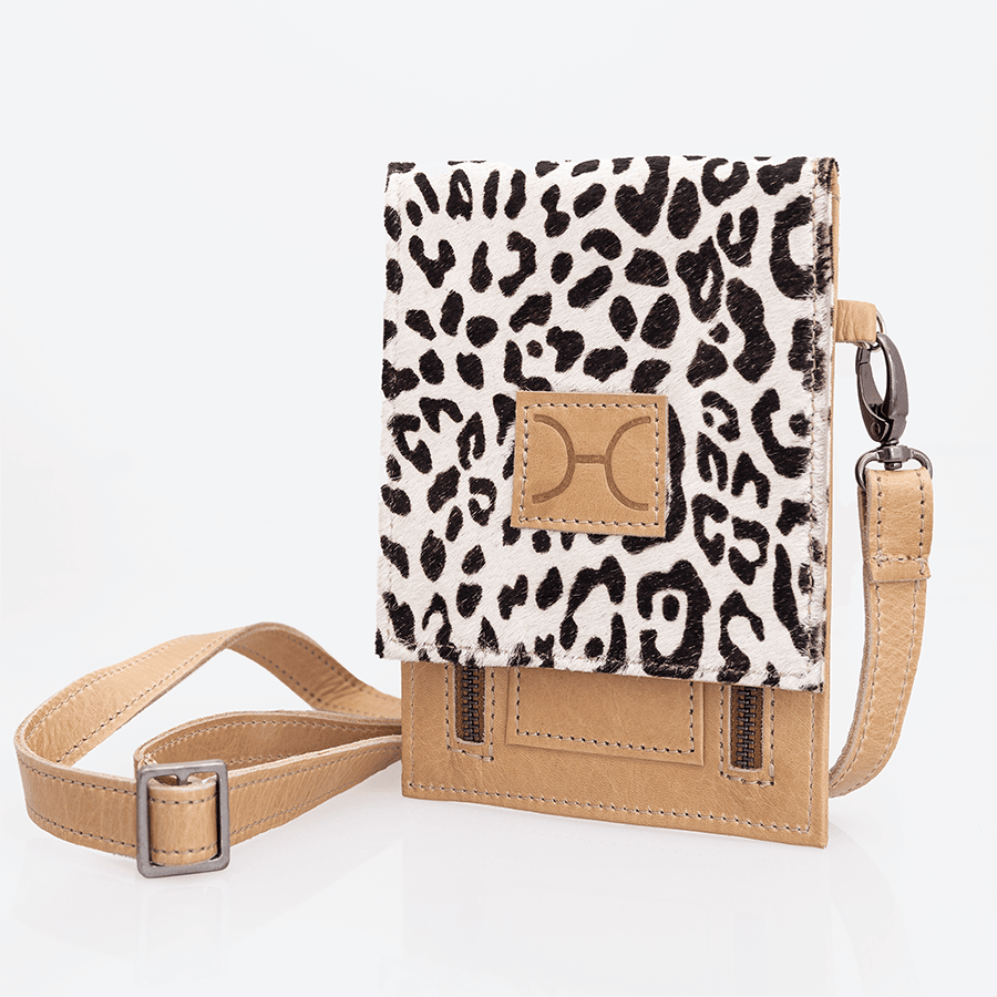 Thandana Faux Fur Print Leather Urban Cellphone Sling - KaryKase
