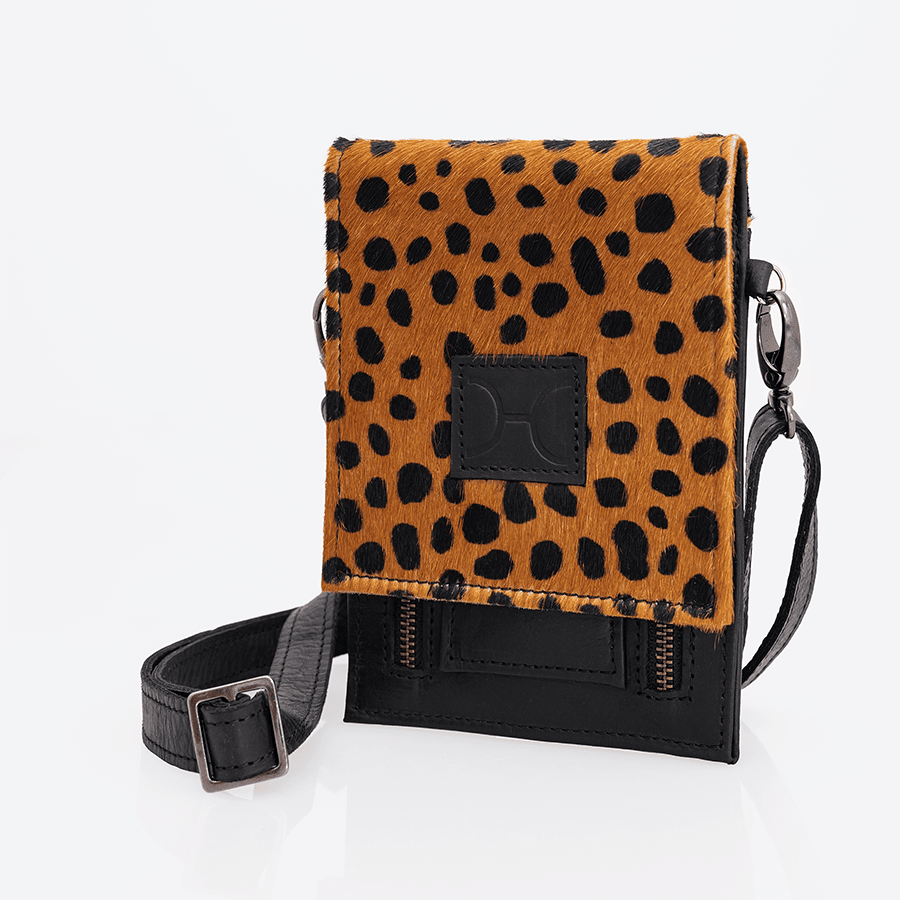 Thandana Faux Fur Print Leather Urban Cellphone Sling - KaryKase