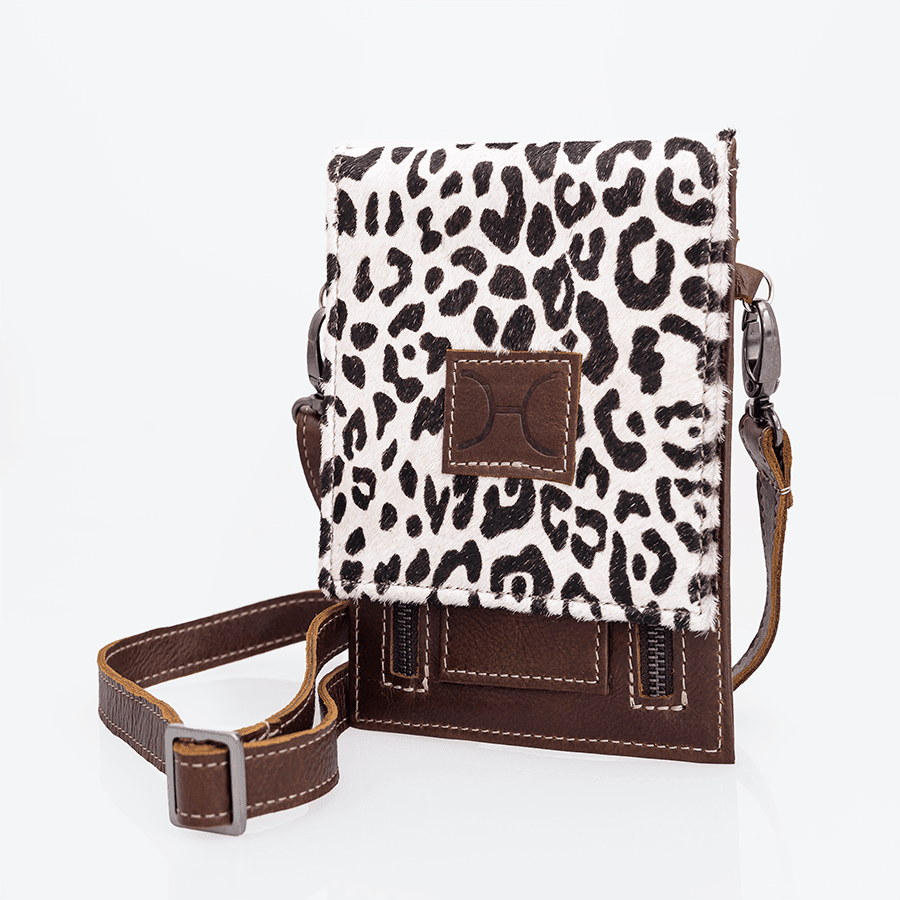 Thandana Faux Fur Print Leather Urban Cellphone Sling - KaryKase