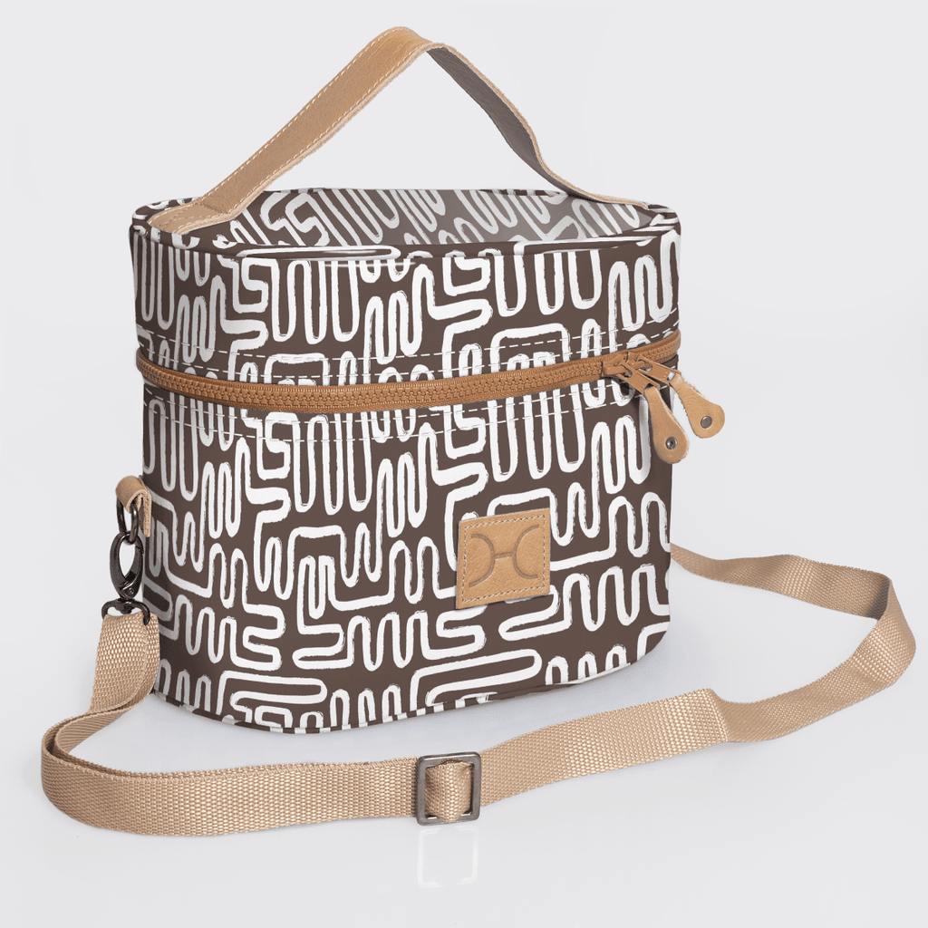 Thandana Laminated Fabric Bougie Vanity Bag | Beige - KaryKase