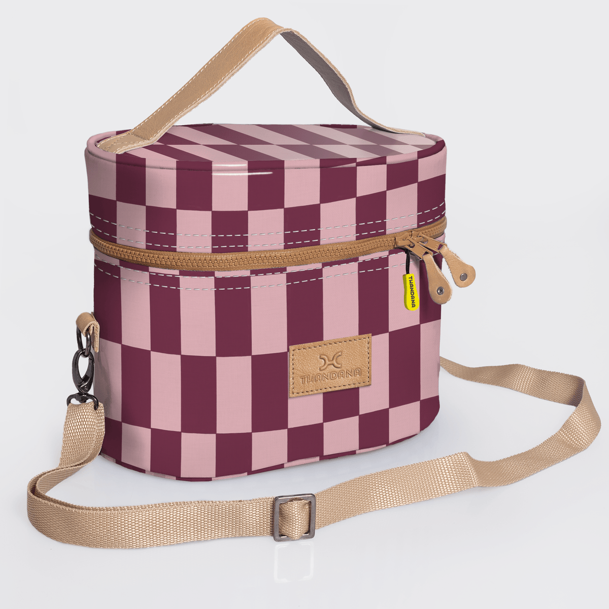 Thandana Laminated Fabric Bougie Vanity Bag | Beige - KaryKase