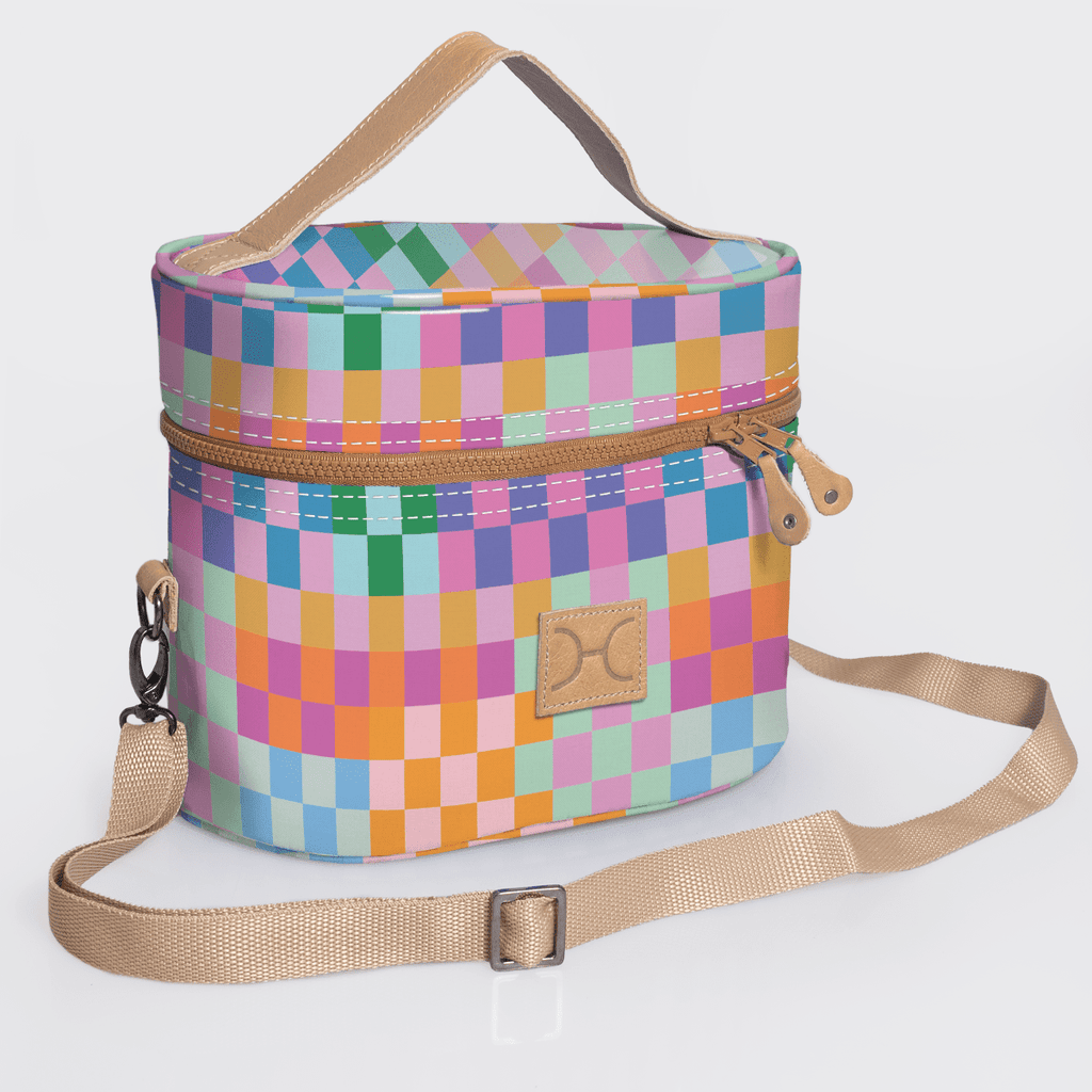 Thandana Laminated Fabric Bougie Vanity Bag | Beige - KaryKase