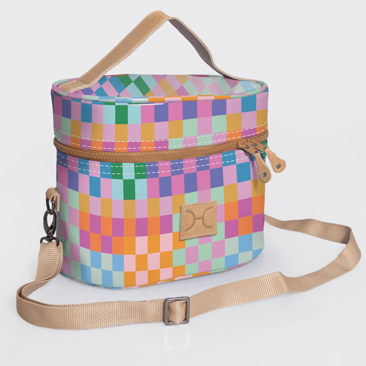 Thandana Laminated Fabric Bougie Vanity Bag | Beige - KaryKase