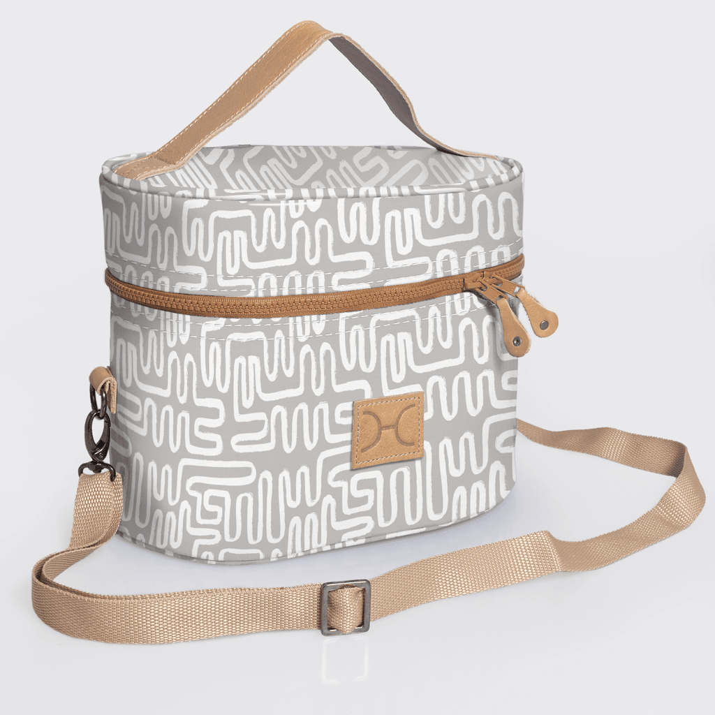 Thandana Laminated Fabric Bougie Vanity Bag | Beige - KaryKase