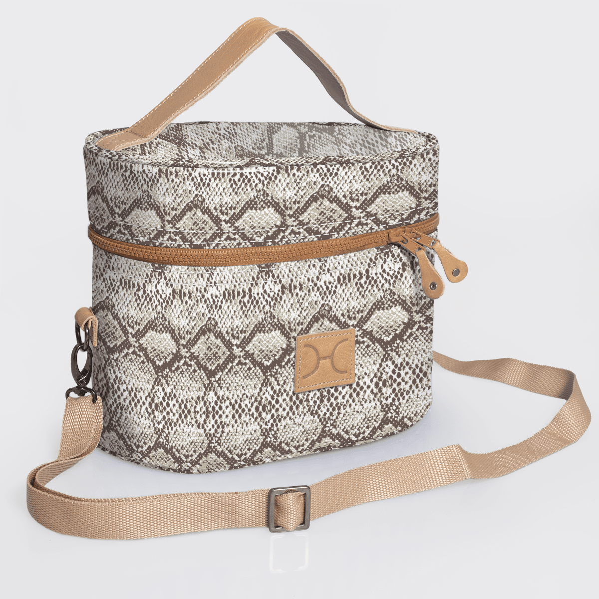 Thandana Laminated Fabric Bougie Vanity Bag | Beige - KaryKase