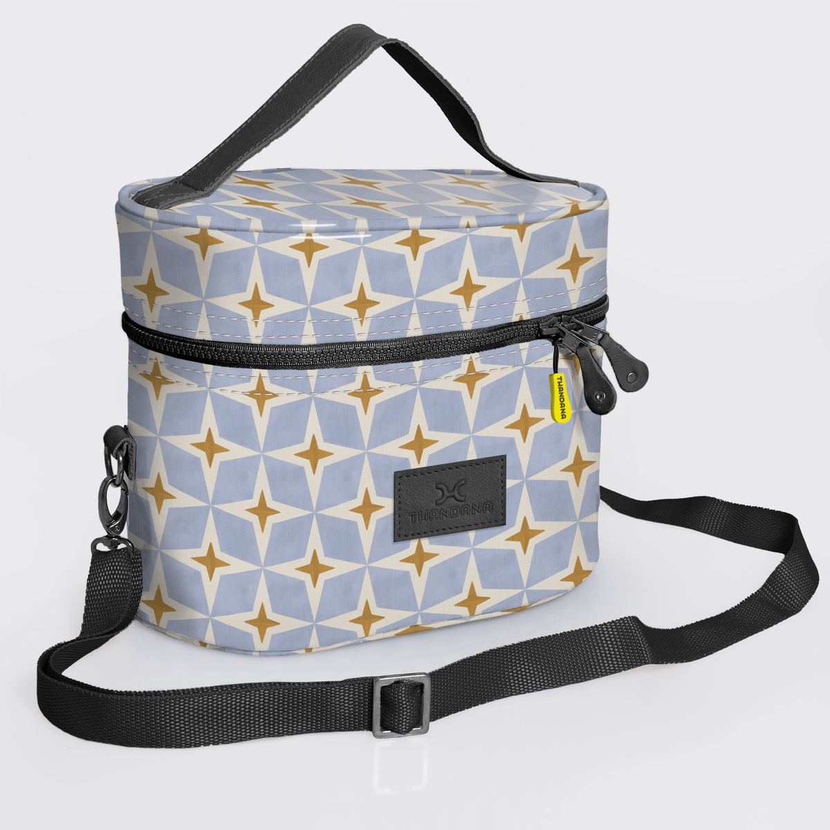 Thandana Laminated Fabric Bougie Vanity Bag | Black - KaryKase