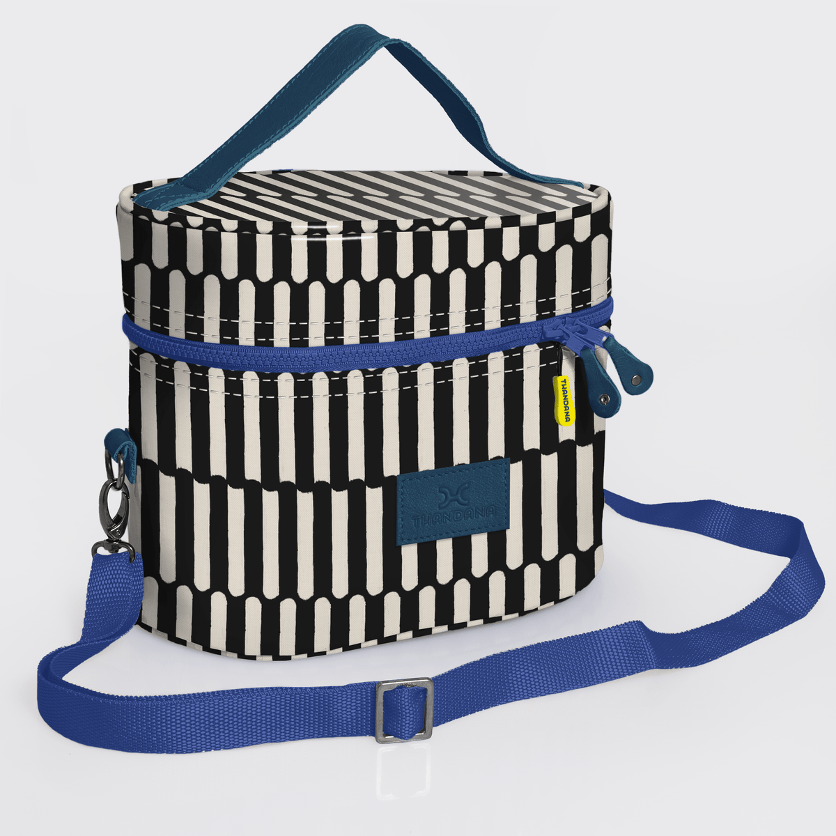 Thandana Laminated Fabric Bougie Vanity Bag | Blue - KaryKase
