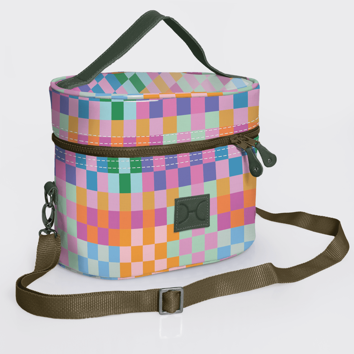 Thandana Laminated Fabric Bougie Vanity Bag | Olive - KaryKase