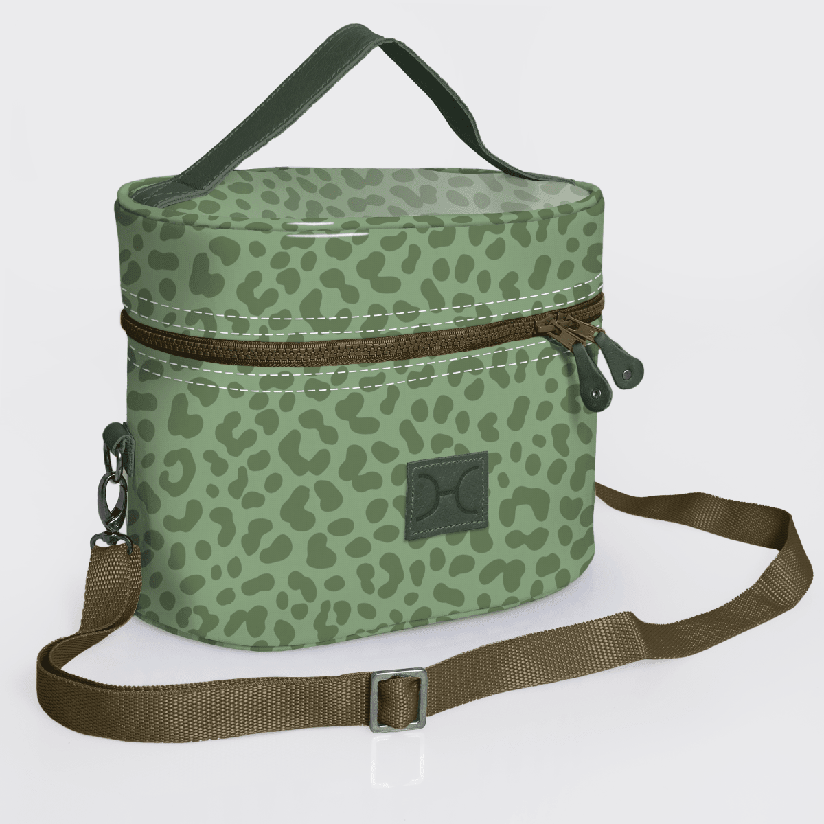Thandana Laminated Fabric Bougie Vanity Bag | Olive - KaryKase