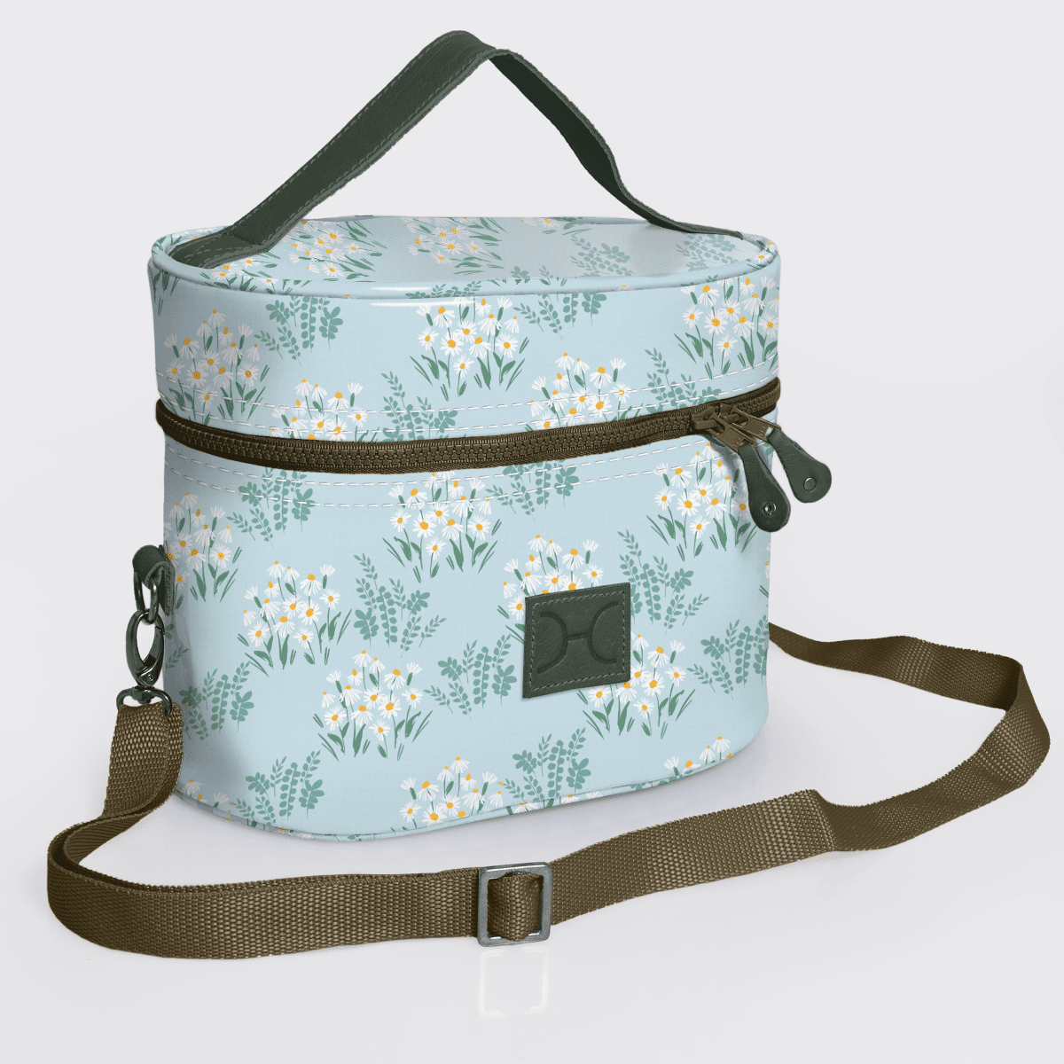 Thandana Laminated Fabric Bougie Vanity Bag | Olive - KaryKase
