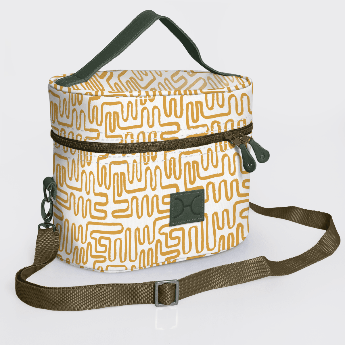 Thandana Laminated Fabric Bougie Vanity Bag | Olive - KaryKase