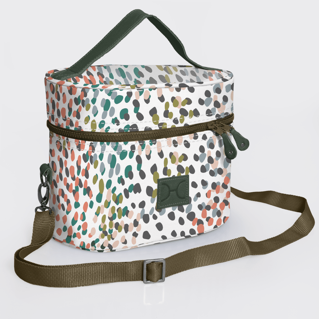 Thandana Laminated Fabric Bougie Vanity Bag | Olive - KaryKase